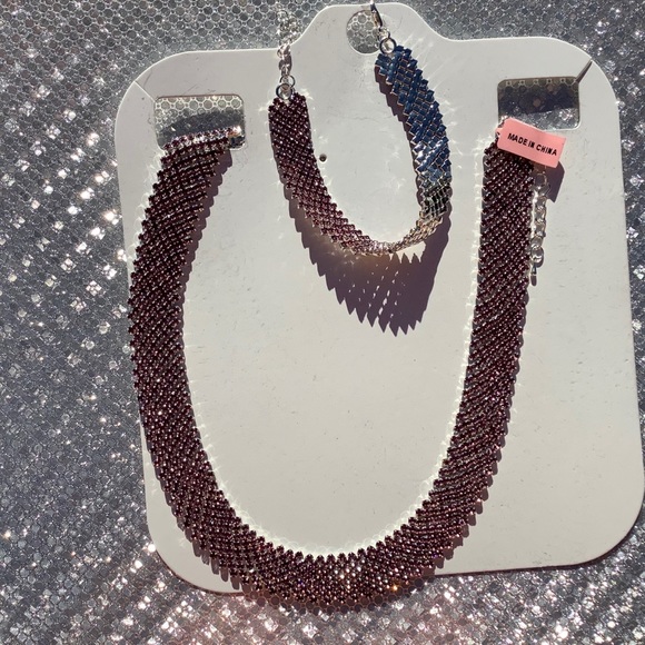 Bling Bling Collar Necklace and Bracelet Set - Picture 2 of 9